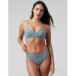 Athleta Bikini Set Triangle A-C Top Clean Full Bottom Camo Flora Gables XL
